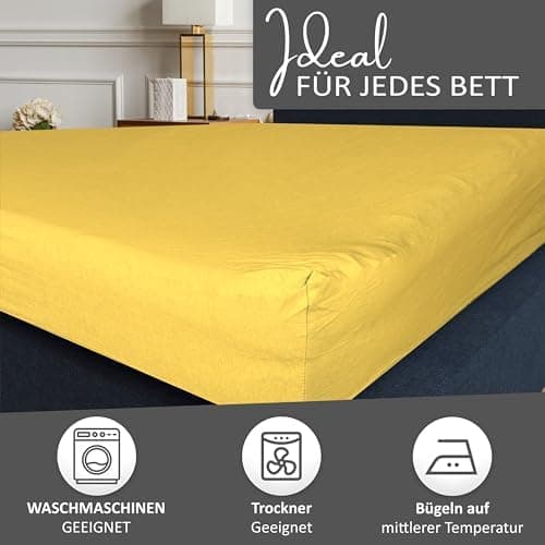 Leonado Vicent Spannbettlaken – 100% Baumwolle Jersey, Größen 180×200 & 200×200 cm, Grau