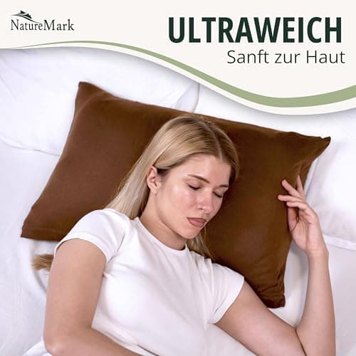 NatureMark Jersey Kissenbezüge – weich & atmungsaktiv, hautfreundlich – 40x40 cm, Anthrazit