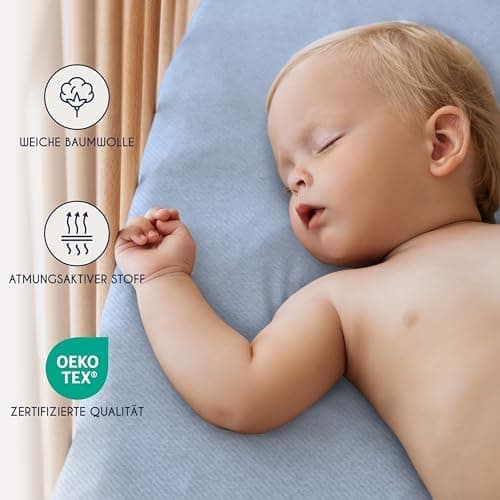 Dreamzie Spannbettlaken 90x190/200 cm – 100% Jersey‑Baumwolle, OEKO‑TEX STANDARD 100