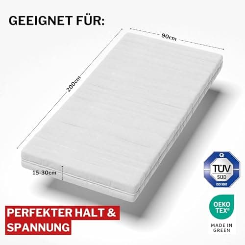 Spannbettlaken 90x200 cm Jersey-Baumwolle, Oeko‑TEX zertifiziert