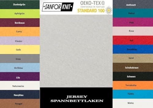 EXKLUSIV HEIMTEXTIL Jersey-Spannbettlaken 90–100 x 200 cm, bis 25 cm Matratzenhöhe – 100% Baumwolle, Öko‑Tex zertifizier