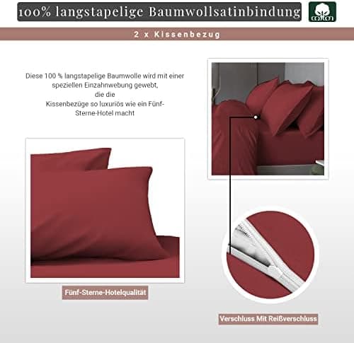 Pizuna Kissenbezüge 2er-Pack 40 x 80 cm Dunkelblau – 100% Langstapel-Baumwolle, 400 Fadenzahl