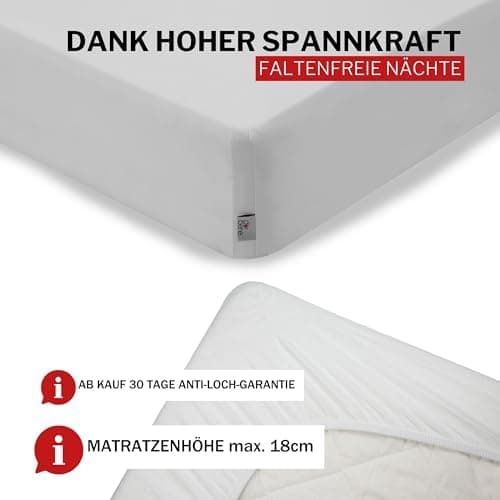 Spannbettlaken 90x200 – Jersey 100% gekämmte Baumwolle, passend für Matratzen bis 30 cm