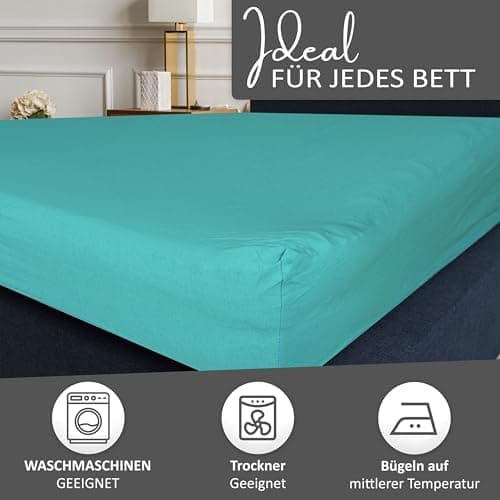Leonado Vicent Spannbettlaken – 100% Baumwolle Jersey, Größen 180×200 & 200×200 cm, Grau