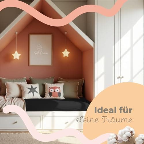 Soft Dream Spannbettlaken 90x200 cm Dunkelgrau – 100% gekämmte Baumwolle Jersey – für Kinder- & Juniorbett