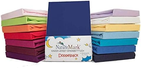 NatureMark Jersey-Spannbettlaken – 100% Baumwolle, 120 x 200 cm (Schoko Braun)