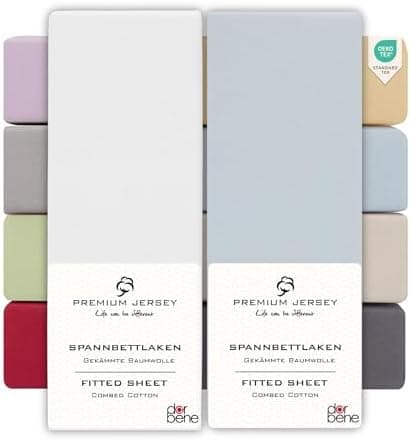 Spannbettlaken 90x200 – Jersey 100% gekämmte Baumwolle, passend für Matratzen bis 30 cm