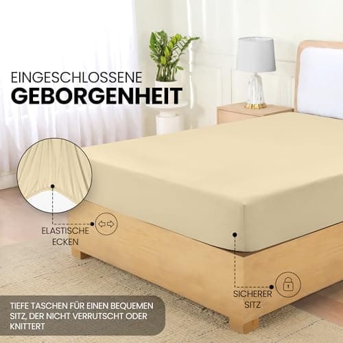 Utopia Bedding Spannbettlaken 180×200 cm – Grau, gebürstete Polyester‑Mikrofaser, OEKO‑TEX zertifiziert