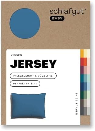 Schlafgut Easy Jersey Kissenbezug 40 x 40 cm – 100% Baumwolle, superweich & atmungsaktiv, Green Mid