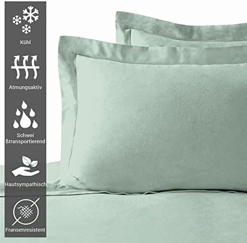 Pizuna Kissenbezüge 2er-Pack 40 x 80 cm Dunkelblau – 100% Langstapel-Baumwolle, 400 Fadenzahl