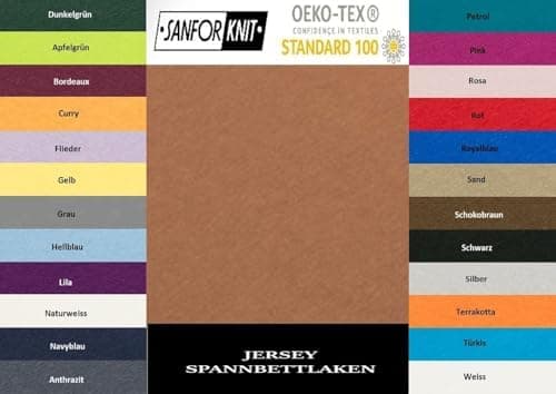 EXKLUSIV HEIMTEXTIL Jersey-Spannbettlaken 90–100 x 200 cm, bis 25 cm Matratzenhöhe – 100% Baumwolle, Öko‑Tex zertifizier