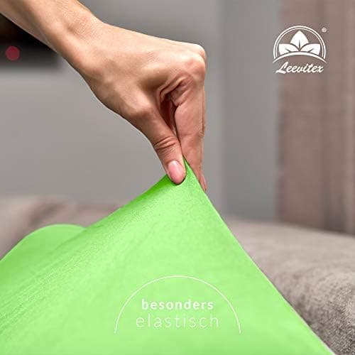 leevitex® Spannbettlaken 180x200–200x200 cm | 100% Jersey-Baumwolle | für Matratzen bis 25 cm