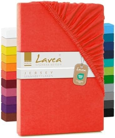 Lavea Spannbettlaken 120x200 cm – atmungsaktives Baumwoll‑Jersey, passend für Matratzen bis 20 cm (Mittelgrau)