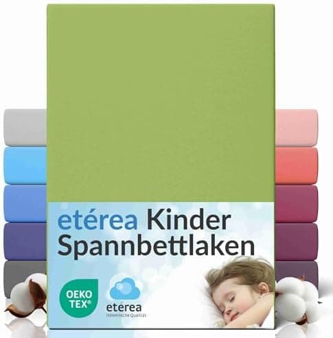 etérea Jersey-Spannbettlaken 80x200 cm Weiß – 100% Baumwolle, OEKO-TEX MADE IN GREEN & STANDARD 100
