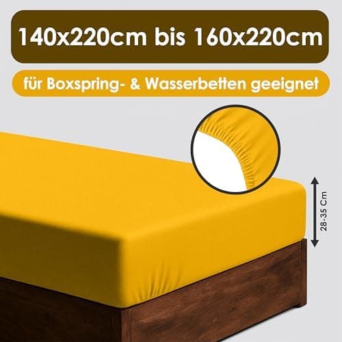 Jersey-Spannbettlaken / Spannbetttuch – 100% Baumwolle, 180x200–200x200 cm