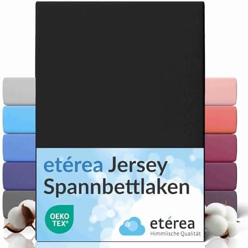 etérea Jersey-Spannbettlaken 80x200 cm Weiß – 100% Baumwolle, OEKO-TEX MADE IN GREEN & STANDARD 100