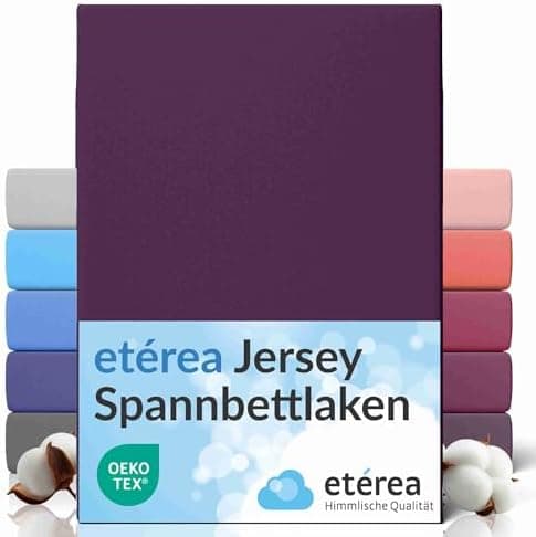 etérea Jersey-Spannbettlaken 80x200 cm Weiß – 100% Baumwolle, OEKO-TEX MADE IN GREEN & STANDARD 100