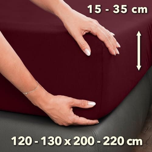 STUDIO Spannbettlaken Jersey – 97 % Baumwolle / 3 % Elastan – 120×200 / 120×220 / 130×200 / 130×220 cm, passend für Matr