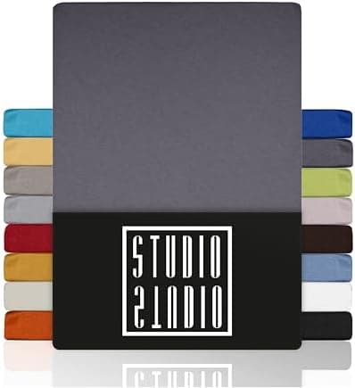 STUDIO Basic Spannbettlaken 200×220 cm – Jersey aus 100% gekämmter Baumwolle, elastisch & bügelfrei, passend für Matratz