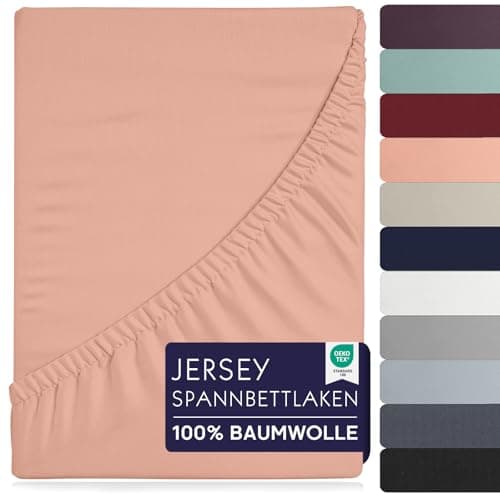 Spannbettlaken 90×200 cm – 100% Baumwolle (Oeko‑TEX) – für dicke Matratzen bis 27 cm