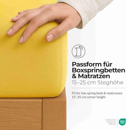 etérea Jersey-Spannbettlaken 80x200 cm Weiß – 100% Baumwolle, OEKO-TEX MADE IN GREEN & STANDARD 100