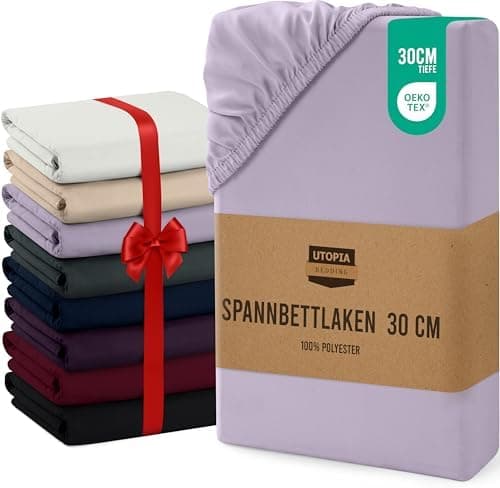 Utopia Bedding Spannbettlaken 120 x 200 cm für Matratzen bis 30 cm – gebürstete Mikrofaser, OEKO‑TEX® STANDARD 100