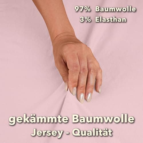STUDIO Spannbettlaken Jersey – 97 % Baumwolle / 3 % Elastan – 120×200 / 120×220 / 130×200 / 130×220 cm, passend für Matr