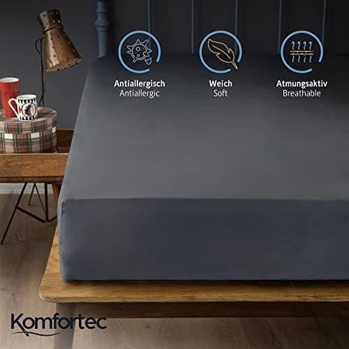 Komfortec Spannbettlaken 90x200 cm Jersey-Baumwolle – OEKO-TEX® Standard 100, Rundumgummizug für perfekte Passform, Weiß