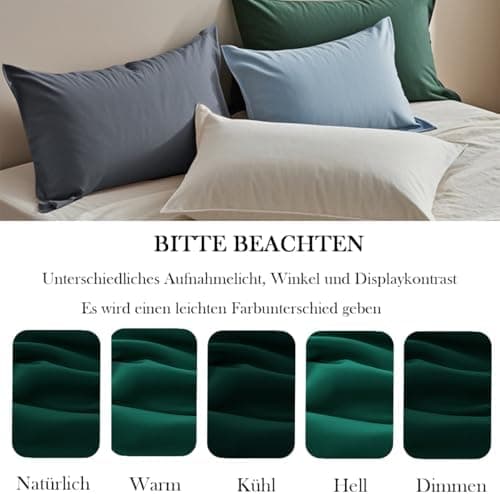 Kissenbezug 40x80 cm 2er Set – 100% Mikrofaser Beige, weich & bügelfrei mit Reißverschluss