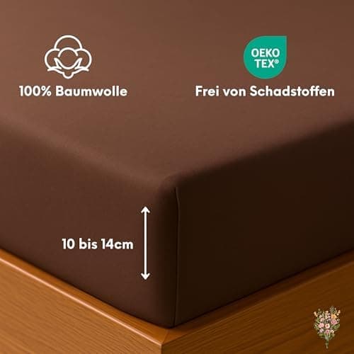 Jersey-Spannbettlaken / Spannbetttuch – 100% Baumwolle, 180x200–200x200 cm