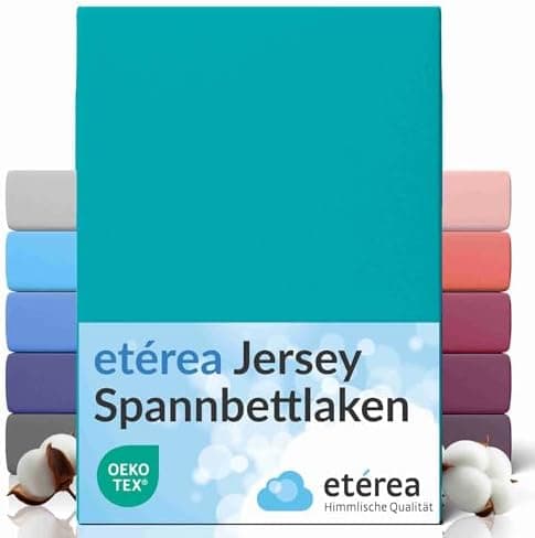 etérea Jersey-Spannbettlaken 80x200 cm Weiß – 100% Baumwolle, OEKO-TEX MADE IN GREEN & STANDARD 100