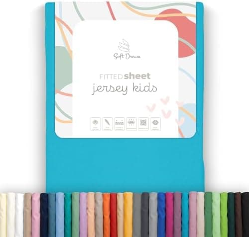 Soft Dream Spannbettlaken 90x200 cm Dunkelgrau – 100% gekämmte Baumwolle Jersey – für Kinder- & Juniorbett