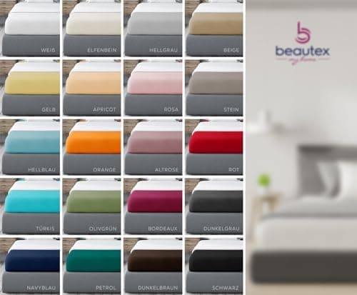 BEAUTEX Spannbetttuch aus Baumwolle – Premium Jersey 160 g/m², OEKO‑TEX STANDARD 100
