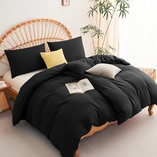 WAVVE Bettwäsche 135x200 – 4‑teiliges Mikrofaser‑Set Anthrazit (inkl. 2×80×80 cm Kissenbezüge) mit Reißverschluss, OEKO‑