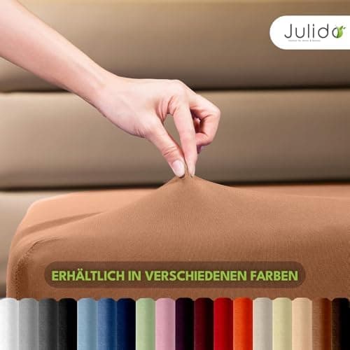 Julido Jersey-Spannbettlaken 140x200 cm – Baumwolle, OEKO-TEX® Standard 100, hautfreundlich & allergikergeeignet, Grün