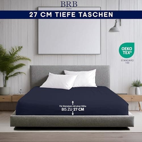Spannbettlaken 90×200 cm – 100% Baumwolle (Oeko‑TEX) – für dicke Matratzen bis 27 cm
