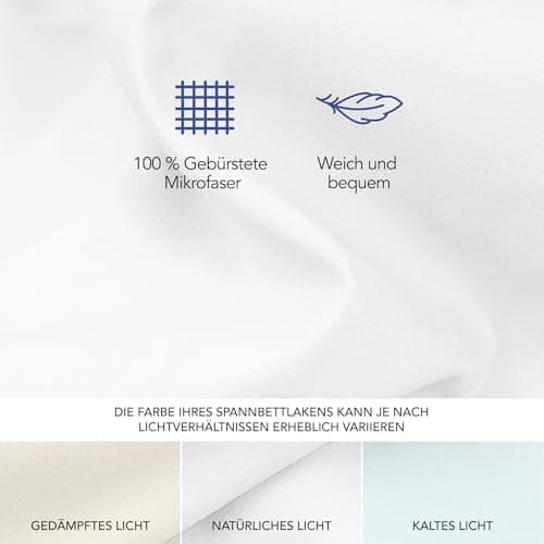 Dreamzie Spannbettlaken 120x200 cm – 100% Mikrofaser, Hoher Steg bis 35 cm