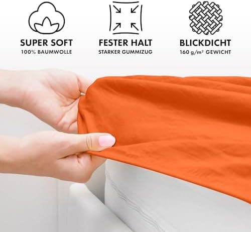 Jacobson Jersey-Spannbettlaken aus Baumwolle – OEKO-TEX STANDARD 100, 180x200–200x200 cm, Weiß