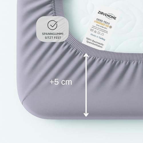 Spannbettlaken 120x200 cm – Jersey 100% Baumwolle – für Matratzen bis 25 cm Höhe