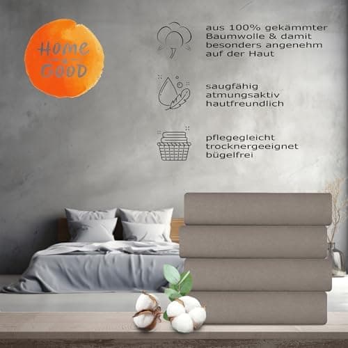 home4good Spannbettlaken 120x200 cm – Jersey 100% Baumwolle (OEKO-TEX STANDARD 100) – für Matratzenhöhe 15–25 cm, Weiß