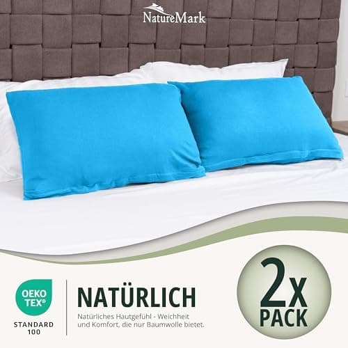 NatureMark Jersey Kissenbezüge – weich & atmungsaktiv, hautfreundlich – 40x40 cm, Anthrazit