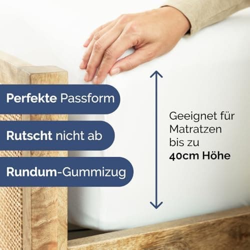 Spannbettlaken 180x200 cm – Extra tiefes Spannbetttuch bis 40 cm (16") – Weiche gebürstete Mikrofaser, knitterfrei & sch