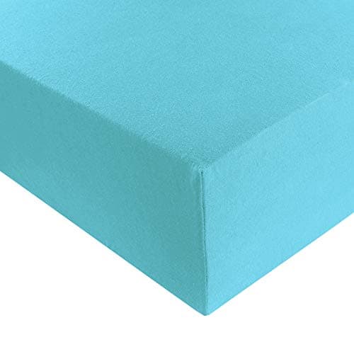 Heim24h Spannbettlaken 120x200 cm (bis 30 cm) – 100% Baumwolle Jersey, Schwarz