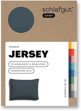 Schlafgut Easy Jersey Kissenbezug 40 x 40 cm – 100% Baumwolle, superweich & atmungsaktiv, Green Mid