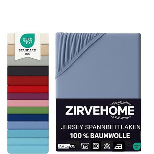 Spannbettlaken 120x200 cm – Jersey 100% Baumwolle – für Matratzen bis 25 cm Höhe