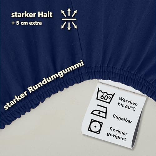 STUDIO Spannbettlaken Jersey – 97 % Baumwolle / 3 % Elastan – 120×200 / 120×220 / 130×200 / 130×220 cm, passend für Matr