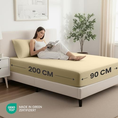 Utopia Bedding 2er-Set Spannbettlaken 140 x 200 cm – OEKO-TEX MADE IN GREEN zertifiziert – 35 cm Tiefe Tasche