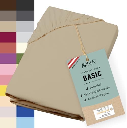 Spannbettlaken 180–200 × 200–220 cm – Baumwoll‑Jersey 190 g/m², faltenfrei