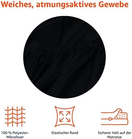 Amazon Basics Spannbettlaken – Mikrofaser Spannbetttuch 150 x 200 x 30 cm (für Matratzen bis 30 cm)