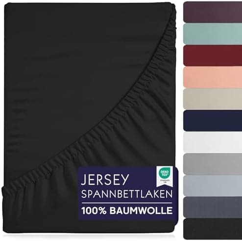 Spannbettlaken 90×200 cm – 100% Baumwolle (Oeko‑TEX) – für dicke Matratzen bis 27 cm